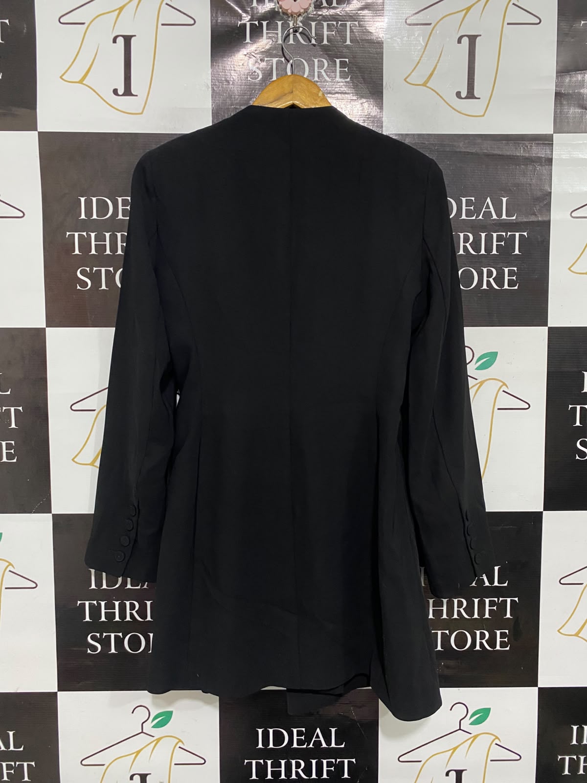 MNG |M | BUST 19 | A73 |  BLACK BELTED WRAP BLAZER DRESS
