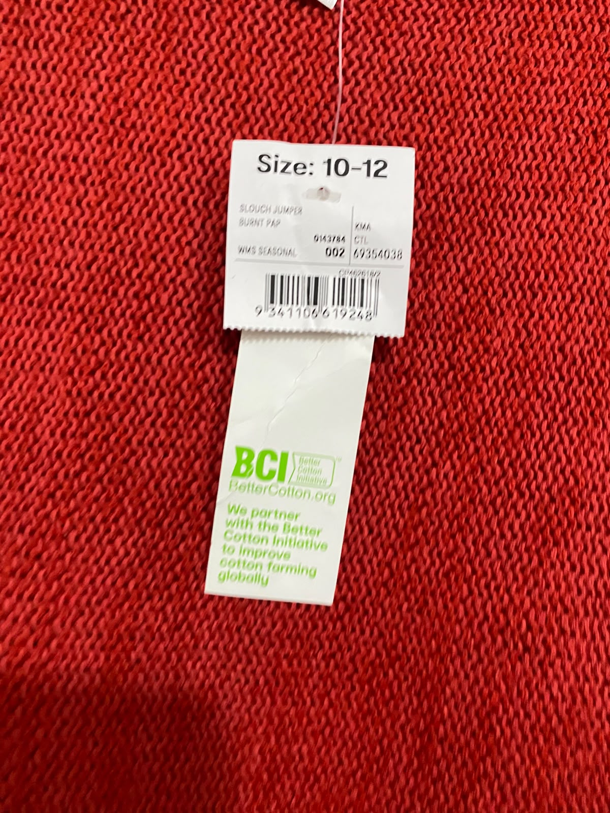 ANKO |S | BUST 21 | A73 |  RED TEXTURED KNIT CUFFED HALF-SLEEVE SWEATER TOP