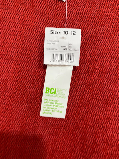 ANKO |S | BUST 21 | A73 |  RED TEXTURED KNIT CUFFED HALF-SLEEVE SWEATER TOP