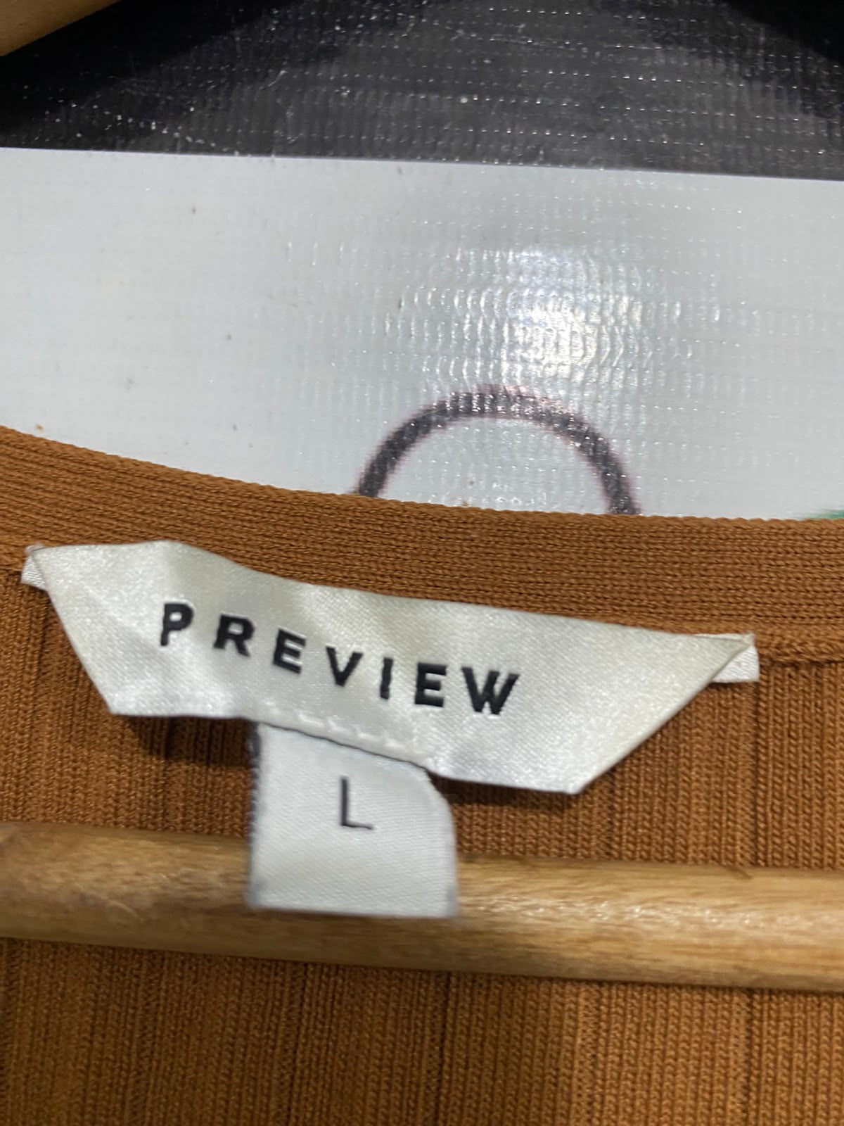 PREVIEW |L | BUST 12 | A73 |  MUSTARD BROWN RIBBED V-NECK SLEEVELESS MIDI DRESS