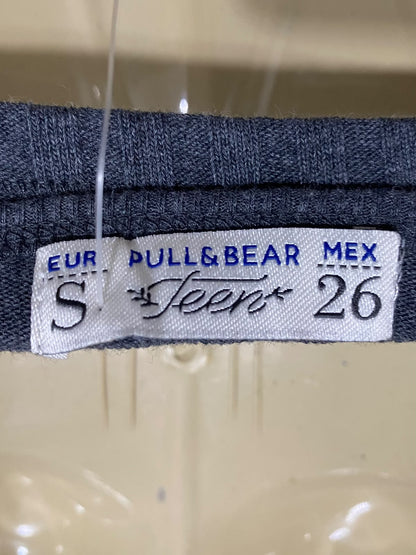 PULL&BEAR |S | BUST 15 | A72 |  GREY RIBBED HALTER CROP TOP
