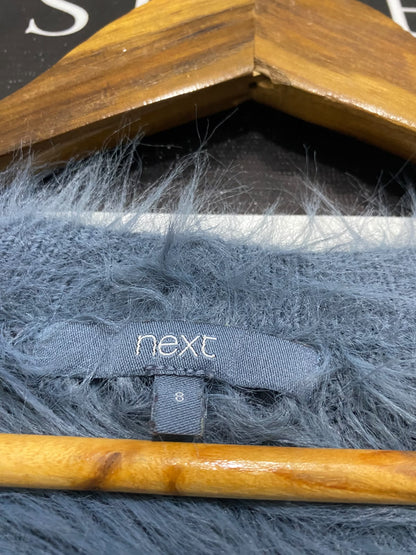 NEXT |S | BUST 22 | A72 |  BLUE FLUFFY FAUX-FUR KNIT CARDIGAN