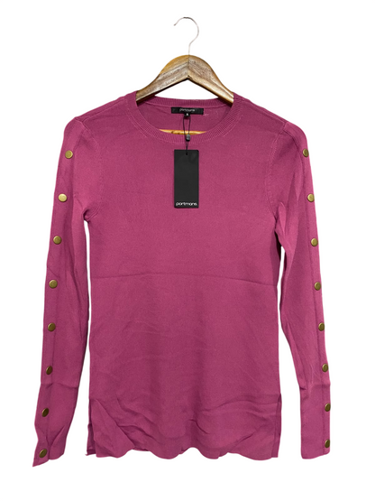PORTMANS |S | BUST 16 | A73 |   MAGENTA BUTTON-SLEEVE CREW-NECK SWEATER