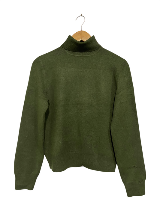 F&F  |M | BUST 18 | A73 |  OLIVE GREEN TURTLENECK KNIT SWEATER