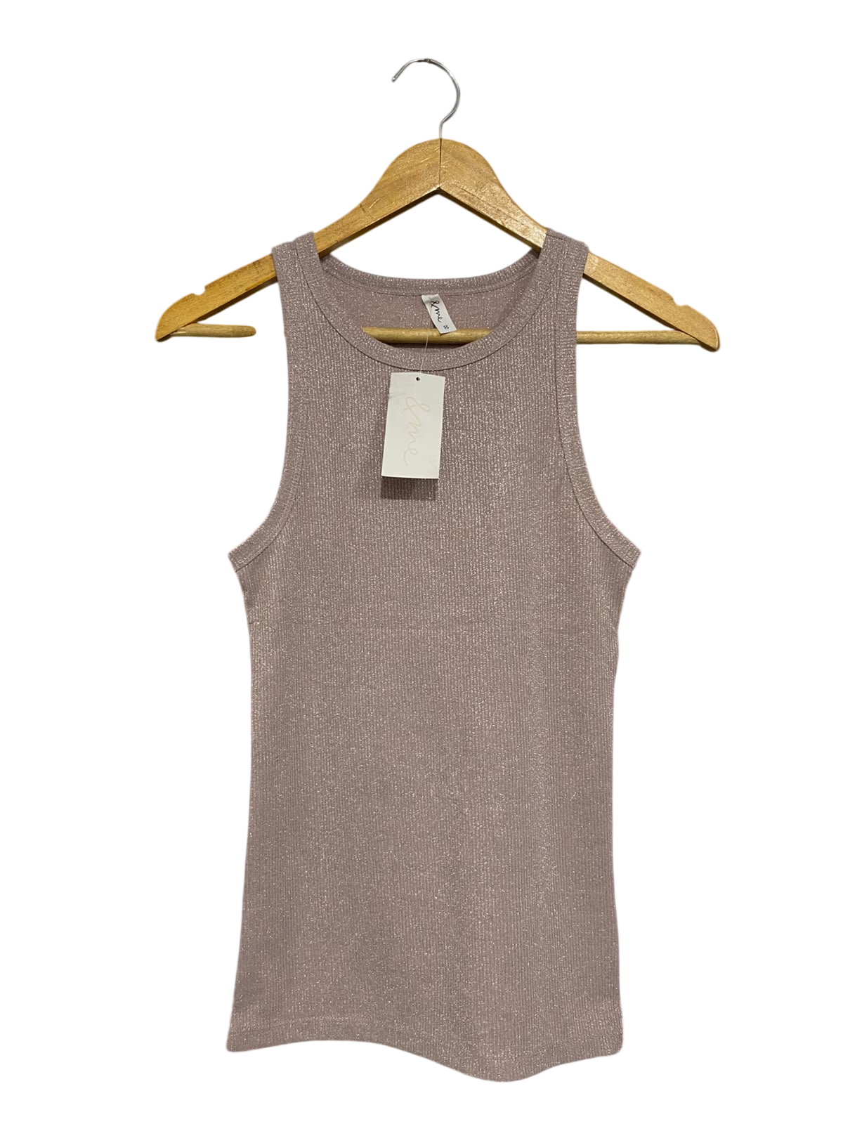 &ME |S | BUST 13 | A73  MAUVE SHIMMER RIBBED TANK TOP