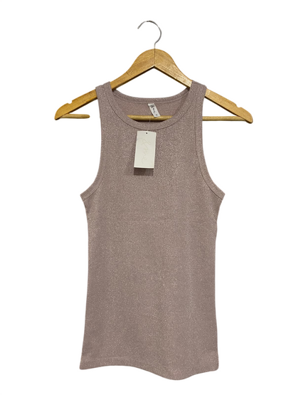&ME |S | BUST 13 | A73  MAUVE SHIMMER RIBBED TANK TOP