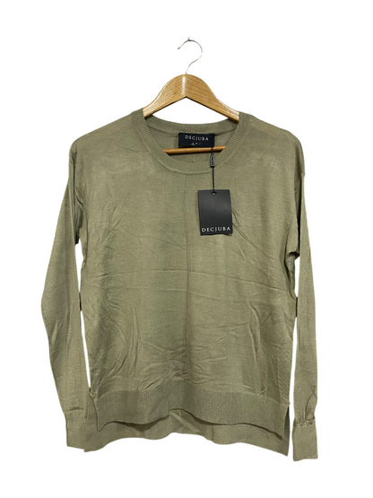 DECJUBA |S | BUST 19 | A73 | SAGE GREEN CREW-NECK FINE KNIT SWEATER