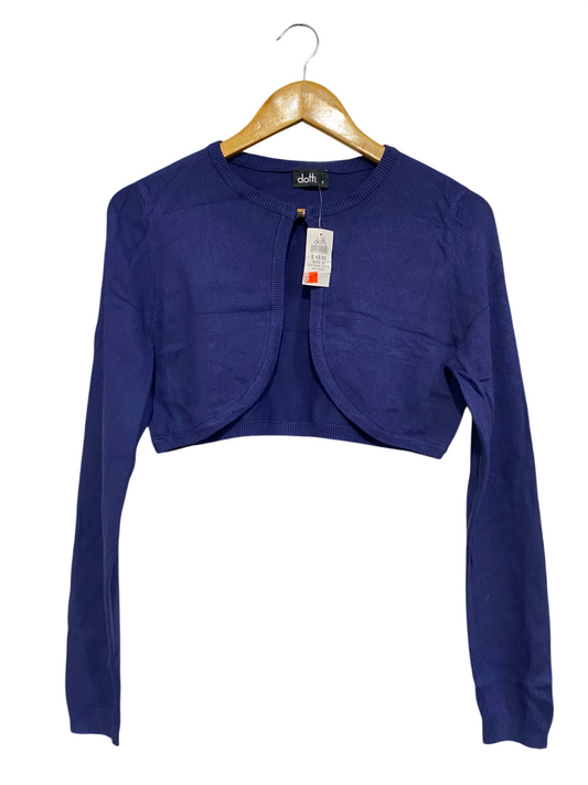 DOTTI  |S | BUST 18 | A74 | ROYAL BLUE CROPPED KNIT BOLERO CARDIGAN