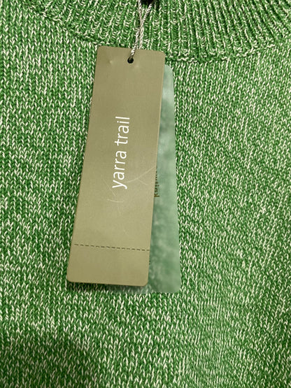 YARRA TRAIL |L | BUST 21 | A73 |  GREEN MARLED KNIT CREW-NECK SWEATER