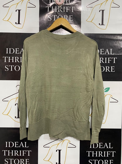 DECJUBA |S | BUST 19 | A73 | SAGE GREEN CREW-NECK FINE KNIT SWEATER