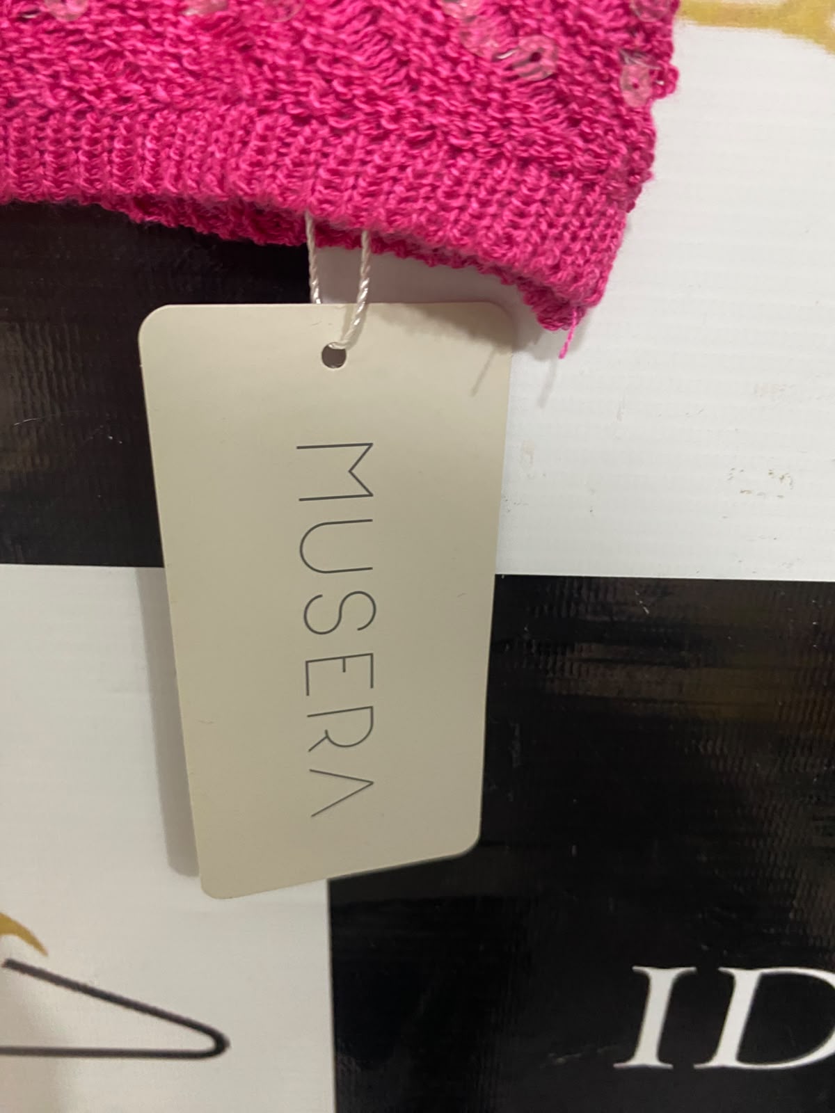MUSERA |XS | BUST 14 | A73 |   HOT PINK SEQUIN EMBELLISHED KNIT CAMI TOP