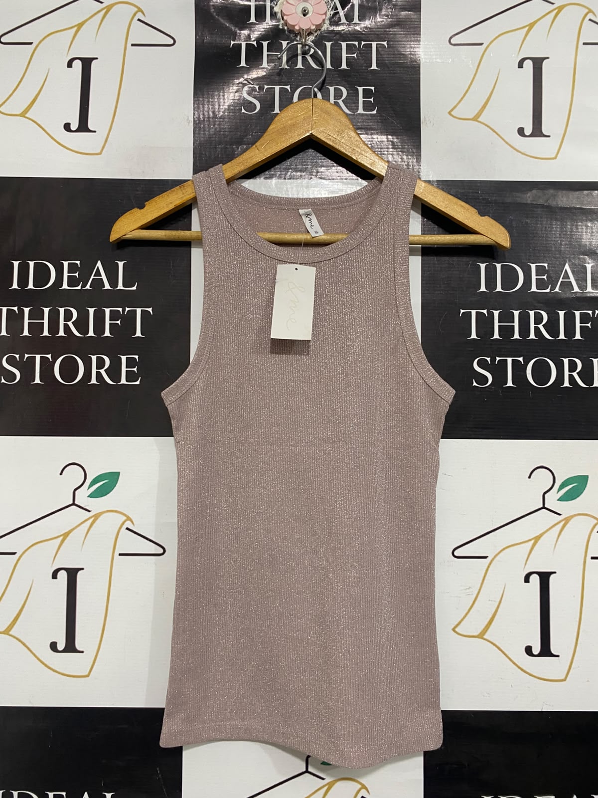 &ME |S | BUST 13 | A73  MAUVE SHIMMER RIBBED TANK TOP
