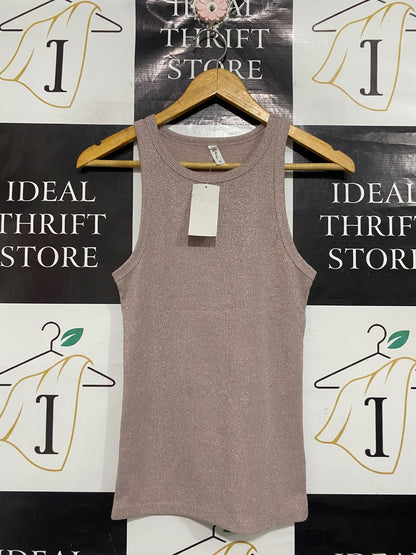 &ME |S | BUST 13 | A73  MAUVE SHIMMER RIBBED TANK TOP