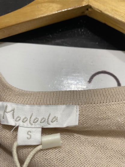 MOOLOOLA |S | BUST 14| A73 |   BEIGE OPEN-KNIT SCOOP-NECK CROP TOP