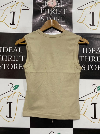 ED-IT-ED |S | BUST 14 | A73 |   BEIGE V-NECK SLEEVELESS TANK TOP