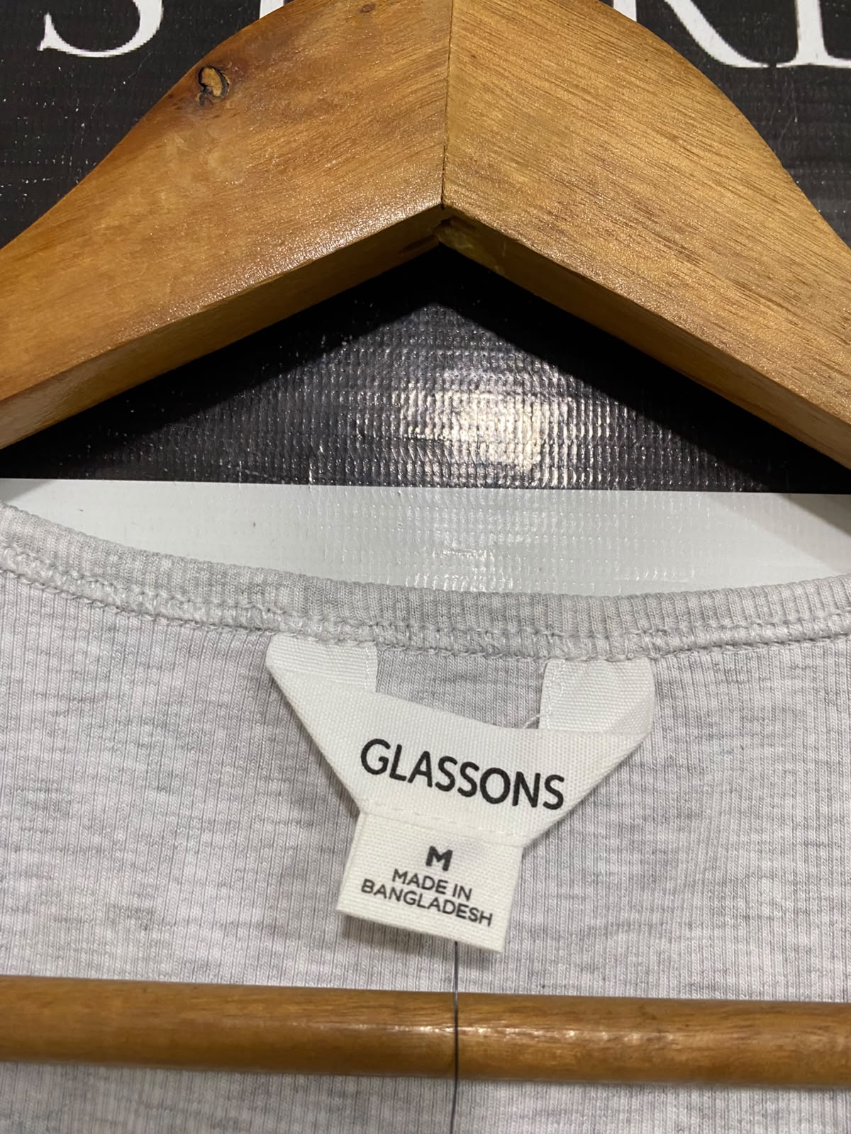GLASSONS |M | BUST 13 | A73 |   GREY ORGANIC COTTON RIBBED SCOOP-NECK TANK TOP