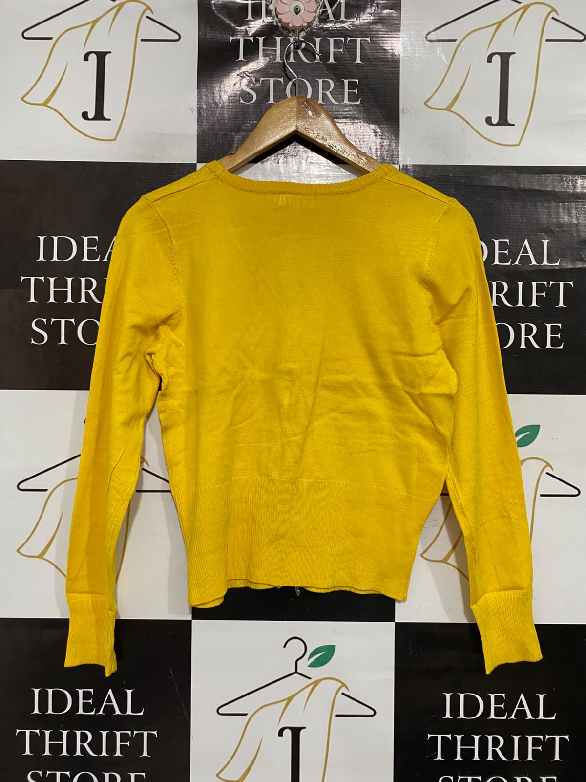 COCOLATTE |M | BUST 17 | A73 |   MUSTARD YELLOW V-NECK KNIT CARDIGAN