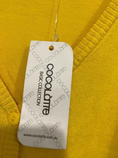 COCOLATTE |M | BUST 17 | A73 |   MUSTARD YELLOW V-NECK KNIT CARDIGAN