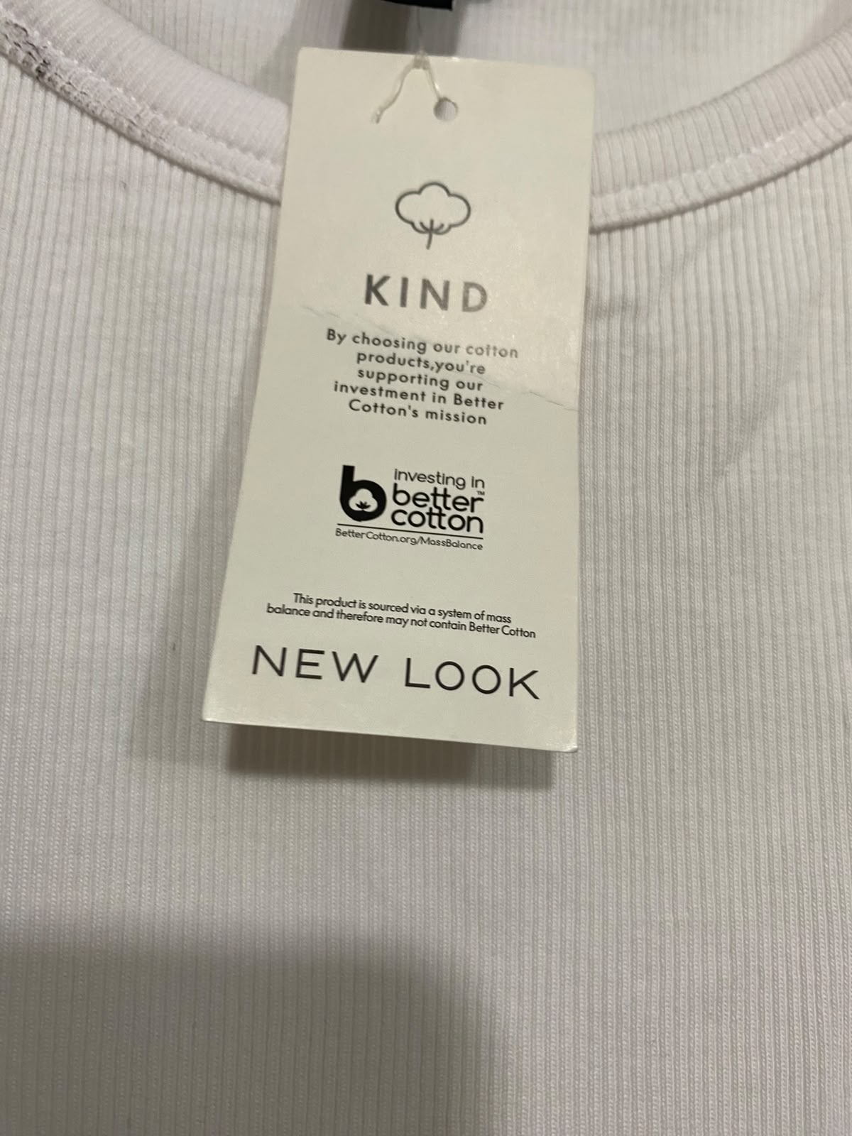 NEW LOOK |S | BUST 16 | A73 |   WHITE RIBBED CREW-NECK TANK TOP