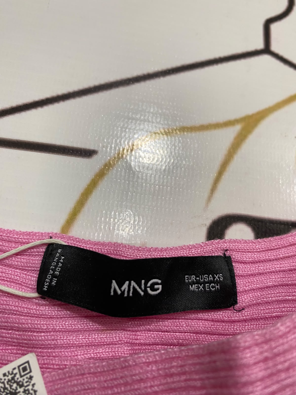 MANGO |XS | BUST 11 | A73 |   PINK RIBBED CROSS-OVER CROP TOP