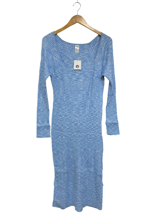 ANKO |M | BUST 16 | A74|   BLUE RIBBED KNIT MAXI DRESS