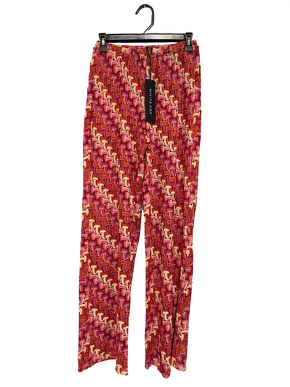 WHITE FOX |XS | WAIST 26 | A74|  PINK MULTICOLOR PRINTED WIDE LEG PANTS
