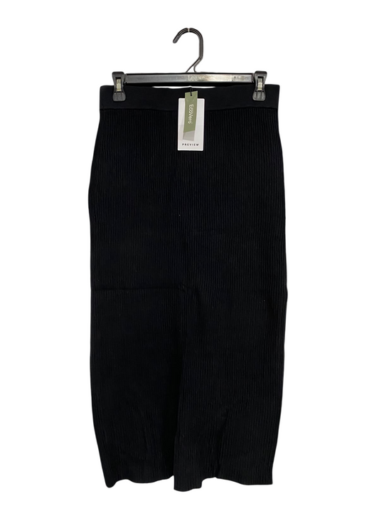 PREVIEW |M | WAIST 28 | A74|   BLACK RIBBED KNIT MIDI SKIRT