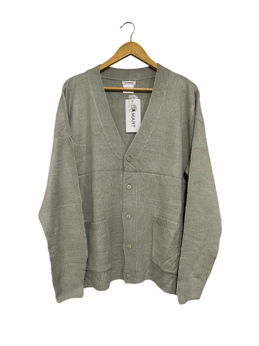 DAMART |L | BUST 25 | A74|   GREY BUTTON FRONT KNIT CARDIGAN