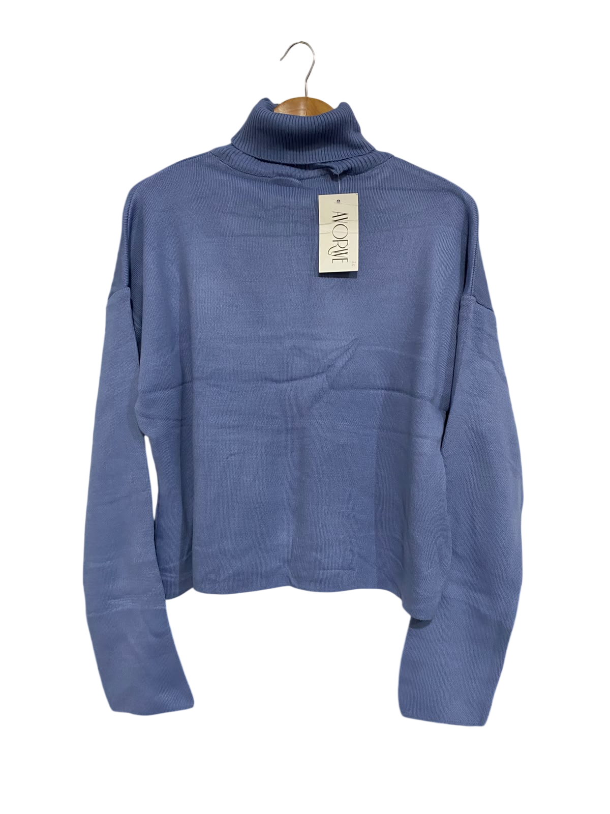 AVORWE |XL | BUST 24 | A74|   BLUE TURTLENECK KNIT SWEATER