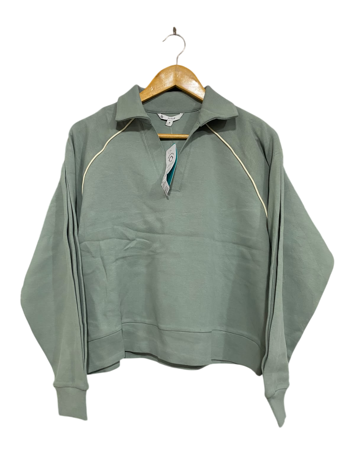 TARGET ACTIVE |S | BUST 23 | A74|  SAGE GREEN COLLARED SWEATSHIRT