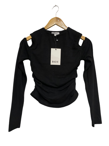 DAZIE |S | BUST 13 | A74|  BLACK CUT-OUT LONG SLEEVE TOP