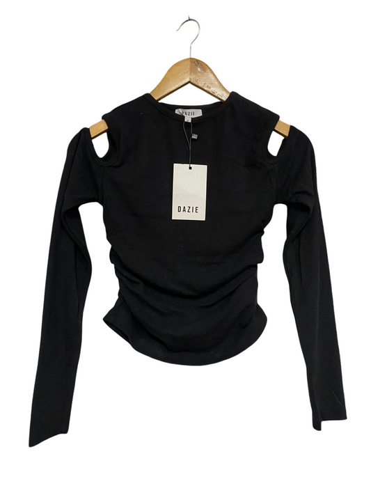 DAZIE |S | BUST 13 | A74|  BLACK CUT-OUT LONG SLEEVE TOP