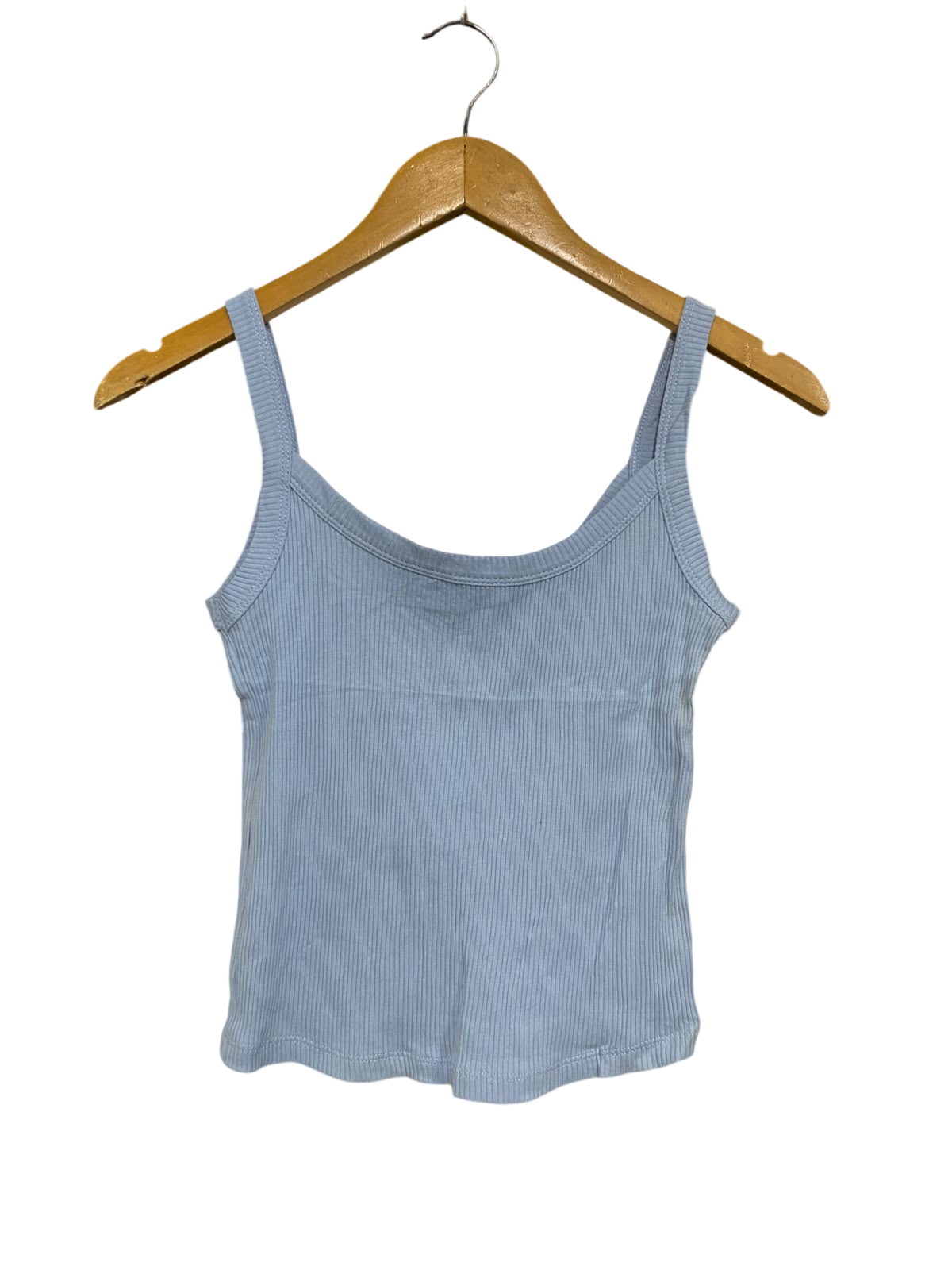 ANKO | S | BUST 13 | A74 |  BABY BLUE RIBBED SCOOP-NECK TANK TOP