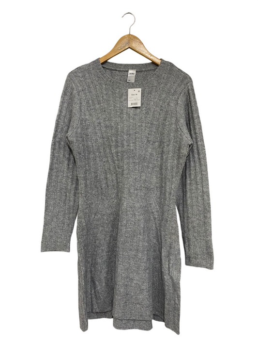 ANKO |L | BUST 18 | A75|  GREY MELANGE RIBBED CREW-NECK KNIT DRESS
