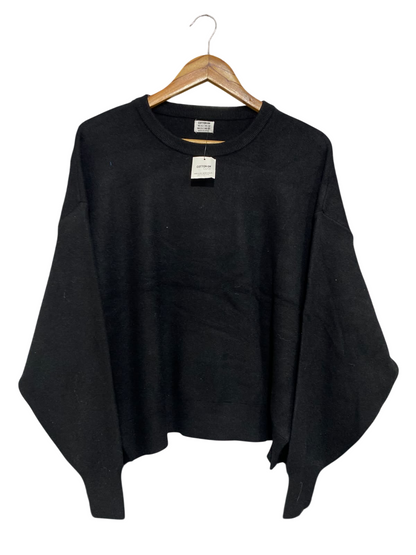 COTTON ON |M | BUST 24 | A75|  BLACK DROP-SHOULDER CREW-NECK JUMPER