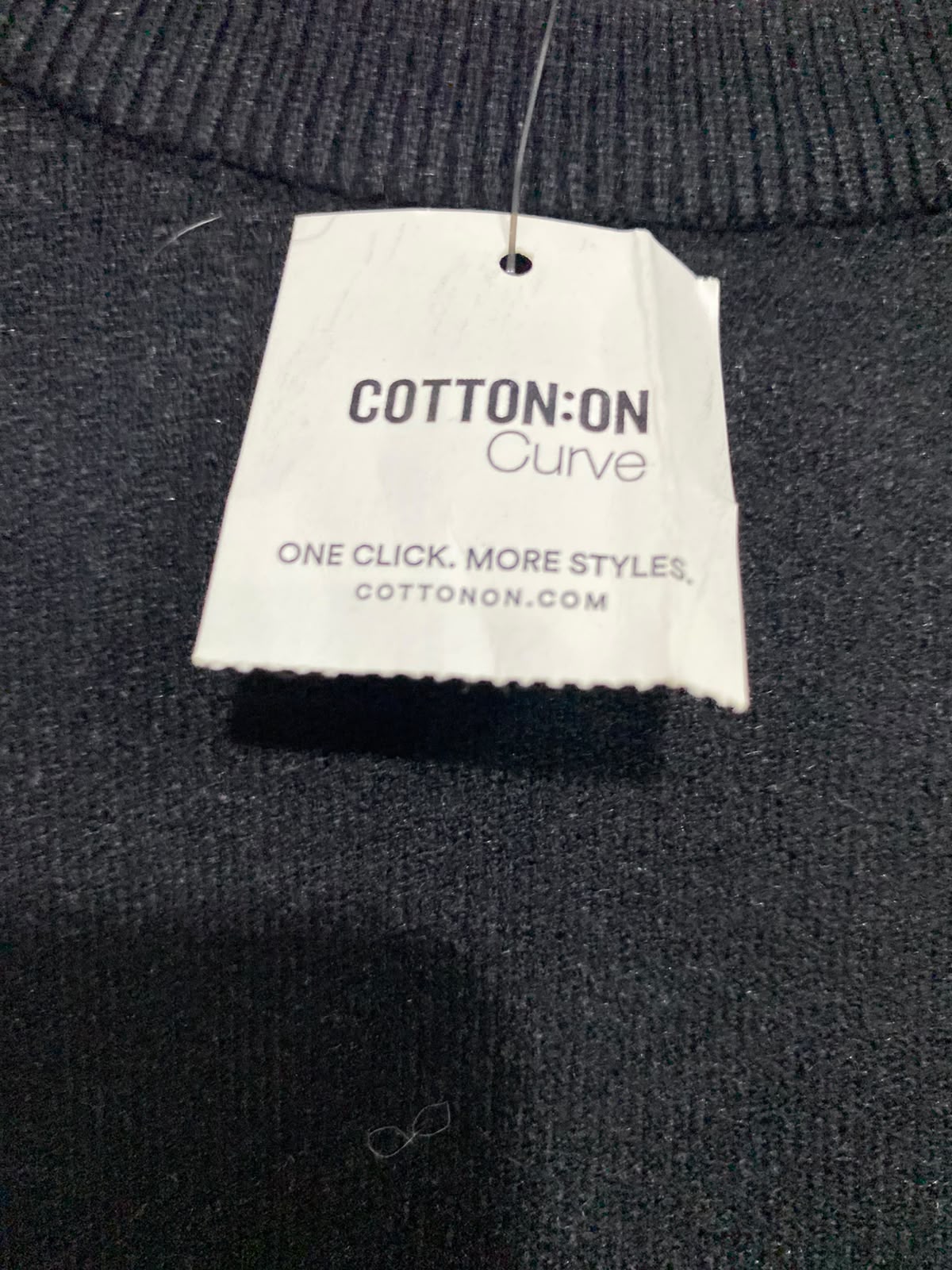 COTTON ON |M | BUST 24 | A75|  BLACK DROP-SHOULDER CREW-NECK JUMPER