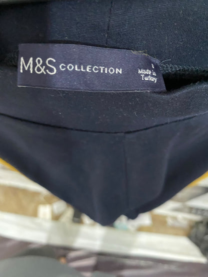 M&S COLLECTION |S | WAIST 26  | A74 |  NAVY SIDE-STRIPE TROUSERS