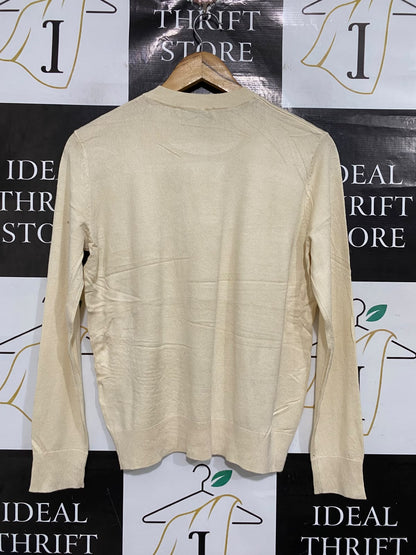 ZARA |S | BUST 19 | A74 |  BEIGE CREW-NECK KNIT JUMPER
