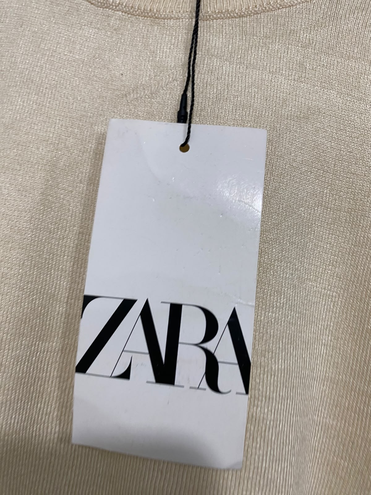 ZARA |S | BUST 19 | A74 |  BEIGE CREW-NECK KNIT JUMPER