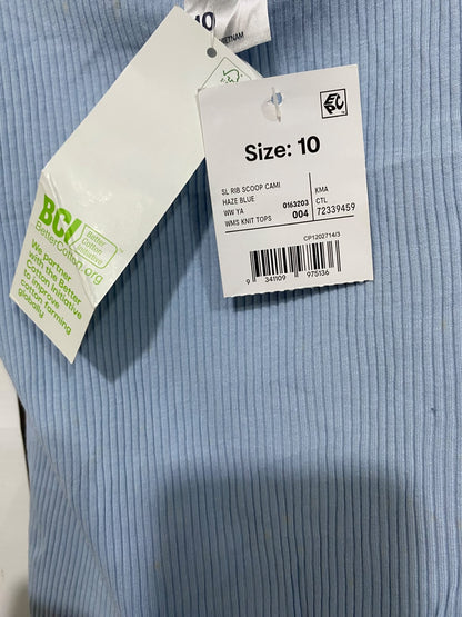 ANKO | S | BUST 13 | A74 |  BABY BLUE RIBBED SCOOP-NECK TANK TOP