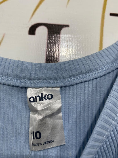 ANKO | S | BUST 13 | A74 |  BABY BLUE RIBBED SCOOP-NECK TANK TOP