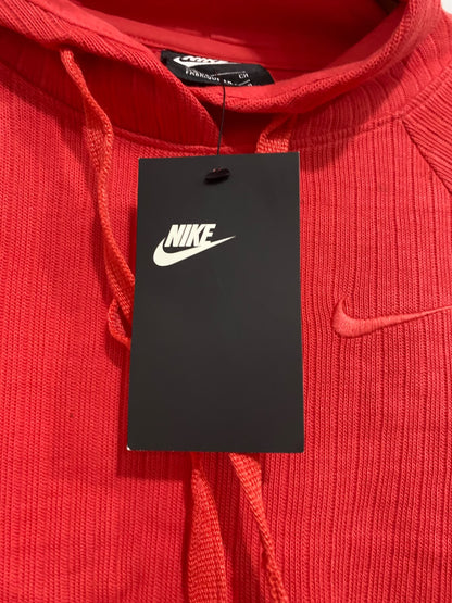 NIKE  |S | BUST 20 | A74|  CORAL RED RIBBED HOODIE