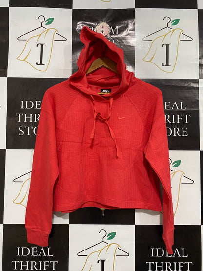 NIKE  |S | BUST 20 | A74|  CORAL RED RIBBED HOODIE
