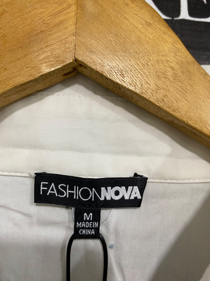 FASHION NOVA |M | BUST 15 | A74|  BLACK & WHITE TWO-PIECE LAYERED DRESS TOP