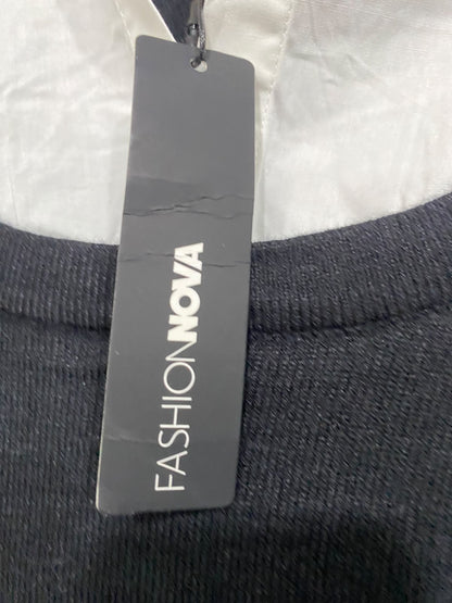 FASHION NOVA |M | BUST 15 | A74|  BLACK & WHITE TWO-PIECE LAYERED DRESS TOP