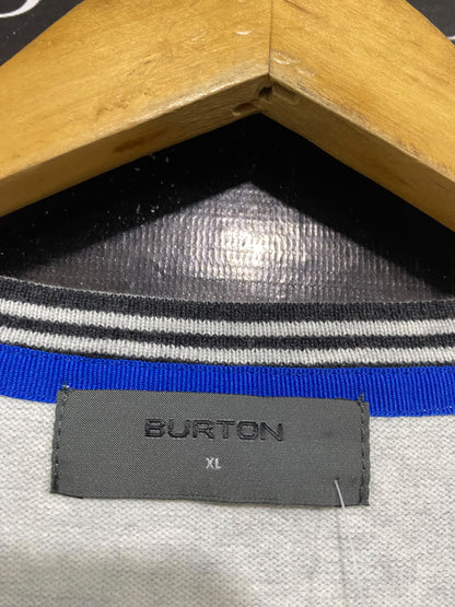 BURTON  |XL | BUST 23 | A74|  GREY STRIPED BUTTON-DOWN CARDIGAN