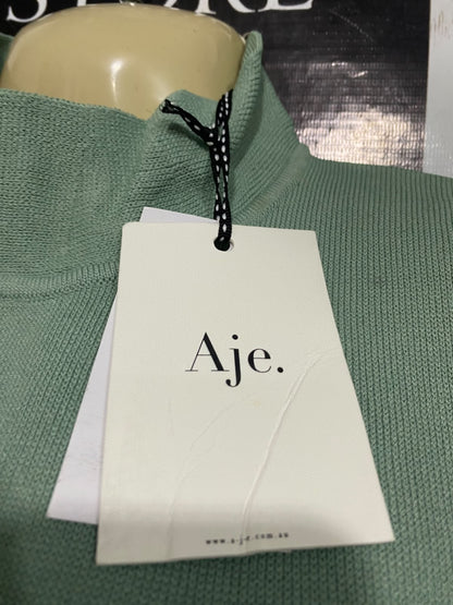 AJE |XL | BUST 17 | A74|  SAGE GREEN SLEEVELESS CROPPED KNIT TOP