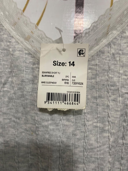 ANKO |S | BUST 15 | A74|  GREY LACE-TRIM CAMISOLE TOP