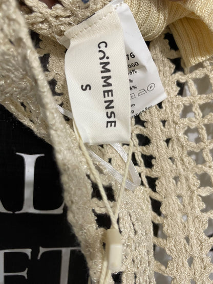 COMMENSE |S | BUST 12 | A74|  BEIGE CROCHET CORSET CROP TOP