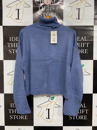 AVORWE |XL | BUST 24 | A74|   BLUE TURTLENECK KNIT SWEATER